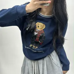 ポロ ラルフローレン ココア ポロベア ネイビー スウェットシャツ トレーナー(L)