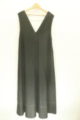 【中古】 STYLEMIXER レディースワンピース S ディープVステッチデニムフレアワンピース STYLEMIXER S 黒 ブラック 無地