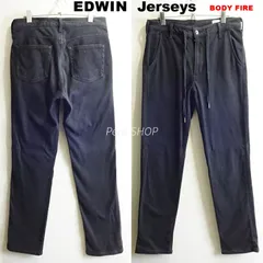 エドウィン　ジャージーズ　BODY FIRE　レディースL相当　強 ストレッチ　テーパード　暖パン　防寒　裏起毛　JWE07W　ブラック　EDWIN