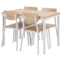  ダイニングセット 4人掛け 四角いテーブル 幅110cm モダン 北欧風 コンパクト シンプル 木目調 防水 食卓テーブル チェア4脚セット 現代風 おしゃれ ダイニングチェア 四人用 椅子 壁付け