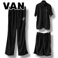 VAN JAC  スポーツウェア 3点セット ロングパンツ ハーフパンツ 半袖ポロシャツ ブラック L レディース ウエスト84-94 胸囲96-104 ポリエステル100 中国製 0000881OC
