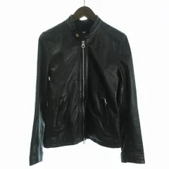 ハレ HARE ライダース ジャケット シングル ジップアップ ラムレザー S 黒 ブラック