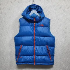 ラ164 ザノースフェイス600 フードダウンベスト 90