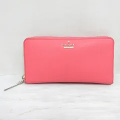 ケイトスペード KATE SPADE 長財布 ラウンドファスナー ロングウォレット レザー ピンク 箱付き