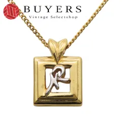 【中古】 ニナリッチ ネックレス NRロゴ メタル ゴールド スクエア メッキ アクセサリー レディース 女性 NINA RICCI