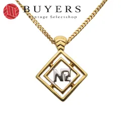 【中古】 ニナリッチ ネックレス NRロゴ メタル ゴールド スクエア メッキ アクセサリー レディース 女性 NINA RICCI