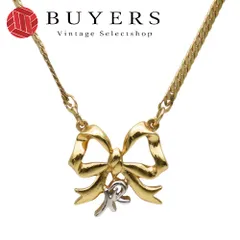 【中古】 ニナリッチ ネックレス NRロゴ メタル ゴールド メッキ リボン アクセサリー レディース 女性 NINA RICCI