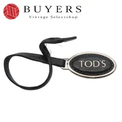 【中古】 トッズ バッグチャーム レザー メタル ブラック シルバー ロゴ アクセサリー レディース 女性 TOD’S