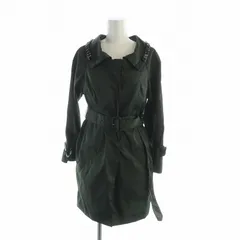 プラダ PRADA トレンチコート ステンカラー 長袖 ミドル ロゴ シングル ストーン 36 XS 緑 グリーン ■GY19 /MQのサムネイル