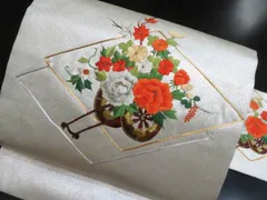 a2508-141 名古屋帯 九寸 美品 正絹 着物 名古屋仕立て