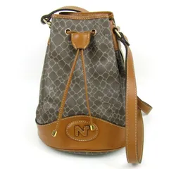 ニナリッチ ショルダーバッグ ジラフ柄 PVC レザー バケットバッグ 巾着 鞄 ブランド レディース ブラウン NINA RICCI 【中古】