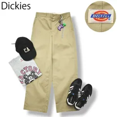【希少】 80s ヴィンテージ USA製 ディッキーズ Dickies コットンツイル ワーク パンツ テーパード ジップアップ センタープレス W32xL34 ベージュ アメカジ ストリート メンズ