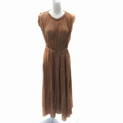 スナイデル SNIDEL ワンピース マキシ丈 ロング丈 ノースリーブ ドット柄 ベルト付き 0 小さいサイズ 茶 ブラウン /SM44