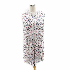 コントワーデコトニエ COMPTOIR DES COTONNIERS ワンピース ミモレ丈 スリットネック ノースリーブ 花柄 マルチカラー 40 L 白 ホワイト /SY45