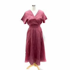 ケイビーエフ KBF アーバンリサーチ ワンピース ロング丈 マキシ丈 半袖 カシュクール 無地 ONE ピンク /SY42