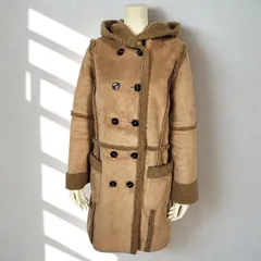 アーバンリサーチサニーレーベル URBAN RESEARCH Sonny Label　裏パイル ロングムートンコート　キャメル　レディース