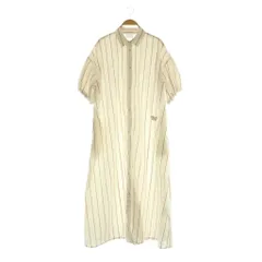 ジェラートピケ gelato pique 24SS ストライプ柄シャツワンピース ロング 五分袖 ルームウェア ONE ピンク /MY ■OS