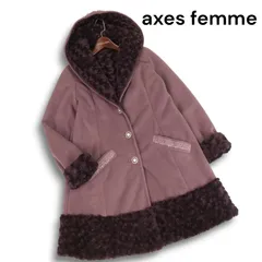 axes femme アクシーズファム 秋冬★ ボア フラワー レース フーディー コート Sz.M レディース
