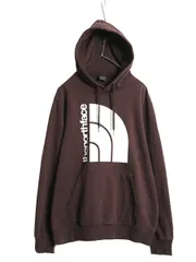 【お得なクーポン配布中!】 ノースフェイス プリント スウェット フード パーカー メンズ L / アウトドア トレーナー プルオーバー 裏起毛 シンプル ダーク ブラウン