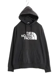 【お得なクーポン配布中!】 ノースフェイス プリント スウェット フード パーカー メンズ М 古着 裏起毛 プルオーバー トレーナー アウトドア シンプル 薄手 ブラック