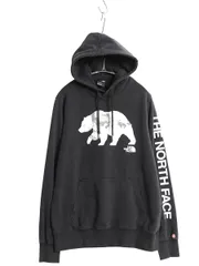 【お得なクーポン配布中!】 ノースフェイス プリント スウェット フード パーカー メンズ M / 裏起毛 プルオーバー トレーナー ベア イラスト グラフィック ブラック