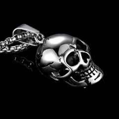 【N035】ネックレス　メンズ　レディース　ゴールド　シルバー　ブラック　黒　骸骨　スカル　ドクロ　アクセサリー　ファッション　お洒落