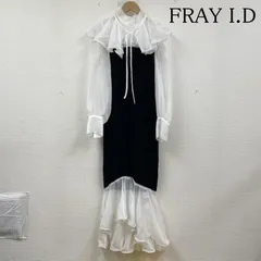 フレイ アイディー ラッフルカラー マーメイド ニット コンビ ワンピース FWFO224214 長袖 ロング マキシ 切替 レディース 1 ISItems【USED】【古着】【中古】50148174