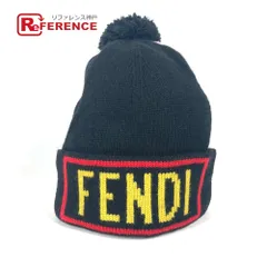 FENDI フェンディ ニット帽 ロゴ FXQ056 ウール ブラック