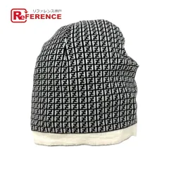 FENDI フェンディ ニット帽 ズッカ ロゴ FXQ056 ウール ブラック