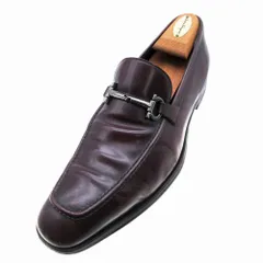 Salvatore Ferragamo サルヴァトーレ フェラガモ ガンチーニ ビットローファー シューズ 革靴 8.5 27cm ワインレッド メンズ 【中古】