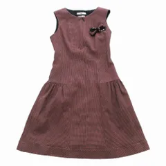 Rene ルネ 6536580 TISSUE イタリア生地 ワンピース ドレス 総柄 リボン付き ノースリーブ ひざ丈 レッド サイズS 【中古】