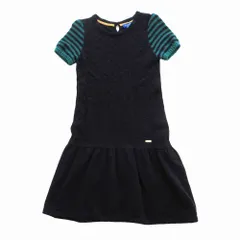 BLUE LABE CRESTBRIDGE ブルーレーベルクレストブリッジ 55J84-254-29 ニットワンピース ボーダー 半袖 ひざ丈 M 【中古】