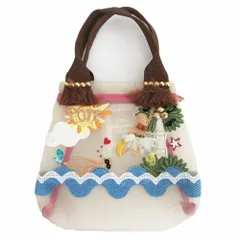 POTECHINO ポテチーノ さえら メッシュ 刺しゅう ミニバッグ ハンドバッグ ライトベージュ レディース 【中古】