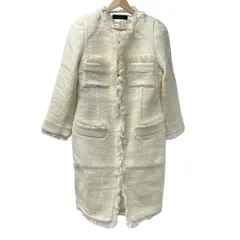 MADAME HIROKO(マダムヒロコ) コート サイズ11AR M レディース - 白 長袖/ツイード/秋/冬