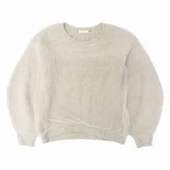 REKISAMI レキサミ チュール ニット セーター 長袖 クルーネック 畔編み プルオーバー トップス S グレー レディース 【中古】