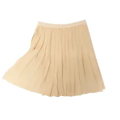 Christian Dior クリスチャンディオール 2C21319A1634 シルクプリーツスカートベージュ ひざ丈 サイズXS レディース  【中古】