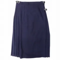 ONEIL OF DUBLIN オニールオブダブリン キルト ラップ スカートダブルベルト ブラックウォッチチェック ネイビー M 【中古】