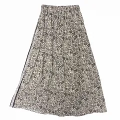 irise イリゼ 花柄 ボタニカル柄 ロング スカート マキシ丈 ギャザー 総柄 ボトムス k9011 サイズ2 M 黒白 レディース 【中古】