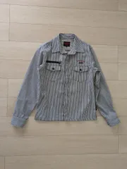 ヒッコリー ストライプ ワークシャツ Mサイズ アメカジ ジャケット　ΣP
