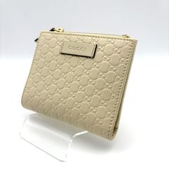 美品◇GUCCI GGパターン ホワイト ジップキーポーチ 財布 コインケース