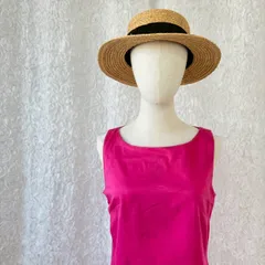 Camaïeu フューシャピンク ノースリーブ ワンピース スクエアネック ボックスシルエット