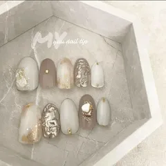 【No.26】現品　ニュアンス　大理石　成人式　ネイルチップ