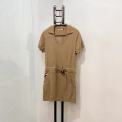 (90) JDX ウール100 ベージュ 半袖ニット ONE PIECE ゴルフウェア 3939