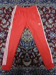 (S) adidas オリジナル SST トラック ジョガーパンツ レッド 赤白