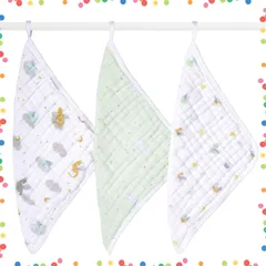 【在庫セール】anais エイデンアンドアネイ ウォッシュクロス 3枚セット + 30×30cm 2024年干支 辰 ドラゴン モスリンコットン aden ループ付き 出産祝い ガーゼタオル WCADABAWCC30011