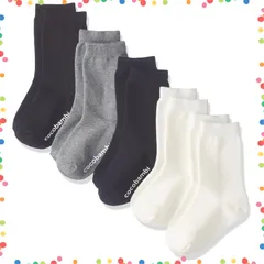 【人気商品】5足組靴下 無地クルー丈ソックス 15-20cm スベリ止め付