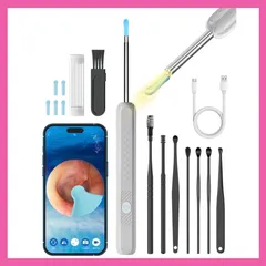 ❣️豪華17点セット❣️ 耳かき カメラ付き ワイヤレス 600万画素 WiFi接続 iPhone&Android対応 LEDライト付き イヤースコープ USB充電式 耳掃除 耳垢除去 介護用品 7種ピンセット付属 父の日 母の日 敬老の日 プレゼント 新品