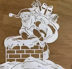 カッティングダイ　サンタクロース　煙突　グリーティングカード　スクラップブッキング　コラージュ　3778