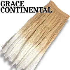 GRACE CONTINENTAL ロングスカート 38 M相当 ベージュ×ホワイト グラデーション シルク70% ナイロン30% 上品 高級感 エレガント フレア シルエット美 レディース 中国製 スカート 001245H