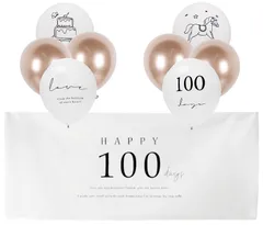 【新着商品】装飾 バースデー 風船 (A) 100日誕生日 happy100days 9点セット 飾り付けセット 100日記念